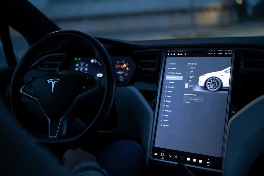 Photo by Vladimir Srajber: https://www.pexels.com/photo/computer-in-tesla-car-18977345/